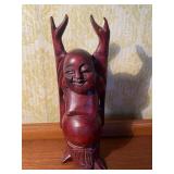 Wood Carved Buddah, Approx 10"