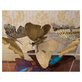 Butterfly Display From Hawaii and Small Metal Decor
