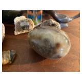 Pottery Pot, Rocks, Wood Birds