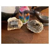 Pottery Pot, Rocks, Wood Birds