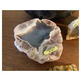 Pottery Pot, Rocks, Wood Birds