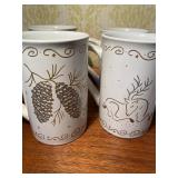 Holiday Coffee Mugs (8), 4 Different Patterns, Like New