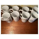 Holiday Coffee Mugs (8), 4 Different Patterns, Like New