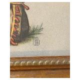 Native American Boy in Frame, Inlaid Trinket Dish and Turtle Whistle Flute