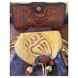 Leather Wallet and Pouch or Medicine Bag