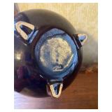 Vintage Brown Drip Bean Pot w/ Lid and Handle, Marked USA on Bottom