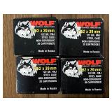 Ammo - Wolf, Made in Russia, 7.62x39mm 129 Grain FMJ Steel Case Cartridge (4 Boxes)