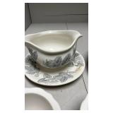 Gray Floral Pattern China Set