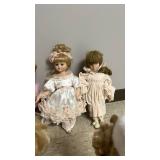 Collection of Decorative Porcelain & 3 Plastic Dolls