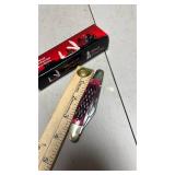 Steel Warrior Wrangler Stockman - Red Walnut Jigged Bone Handles Pocket Knife Knives