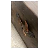 Brown Metal Storage Trunk with Decorative Corners