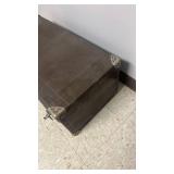 Brown Metal Storage Trunk with Decorative Corners