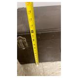 Brown Metal Storage Trunk with Decorative Corners