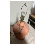 Terracotta Pottery Table Lamp Set - Both Work
