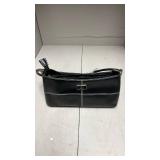 Knockoff Black Leather Gucci Small Shoulder Bag with Contrast Stitching