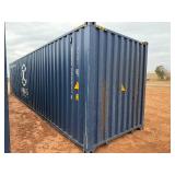 High cube, 40 Foot Blue Shipping Container with 1 set of rear doors: BOHU8888234