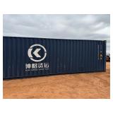 High cube, 40 Foot Blue Shipping Container with 1 set of rear doors: BOHU8888234