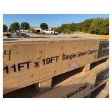 Unused K1119 11x19 Steel Carport in Cream, 9 ft high