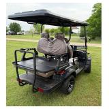 Unused 4 Seat Golf Cart: 60 Volt, Lifted with quilted seats, led lighting, charger and Bluetooth Digital Screen