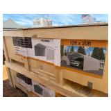 Unused SDLC1220 Fully Enclosed side wall Carport:  12 x 20 in Cream Color