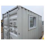Unused 2025 12 Foot Long Shipping container with 2 end doors, side window, side entry door.  Weighs 2100 pounds.