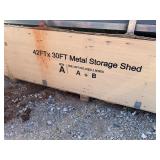 2025 Unused K4230W 42 x 30 x 13 Metal Building in Cream:  3 Included roll up doors, 26 gauge sheet metal, Side wall height 8 feet on lower sections