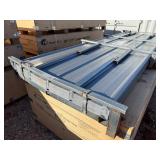 Unused 2025 K0311 10 Foot long Glavalume Corrugate Steel Panels:  100 pieces in this lot, 25 gauge, Silver in Color, Over 2500 sq foot of panels