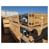 Unused K3325 33x25 foot Double Garage Steel Building, Cream in Color, one walk through door, No Garage Doors, 26 gauge sheets, 14 foot height