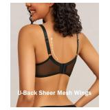 Avidlove Womens Lace Bras Sexy Push Up Bra with Underwire Full Coverage Unlined Balconette Everyday Bra Lingeries Black, M
