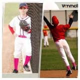 VONMELLI Youth Baseball Socks and Belt Combo, Elastic Pink Softball Belt and Socks for Boys, M(2 Pairs of Socks & 1 Belt)