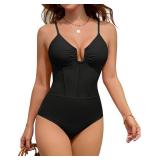Blooming Jelly Womens One Piece Swimsuit Shapewear Tummy Control Corset Bathing Suit Ladies Modest Slimming Retro Swimwear 2025 (Large, Black)