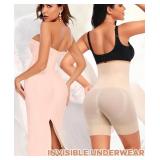 High Waisted Body Shaper Shorts Shapewear for Women Tummy Control Thigh Slimmer Seamless Shorts Under Dress (#589 Nude-6, Small)