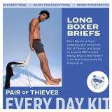 Pair of Thieves Every Day Kit Soft Cotton Long Boxer Briefs for Men Pack (4 Pack), Navy, Medium