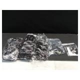 Bonuci 5 Pcs Halloween Masquerade Suit, Black Gothic Choker Lace Necklace Mask Mesh Lace Glove Pendant Earring Fishnet Stocking for Wedding Halloween Cosplay