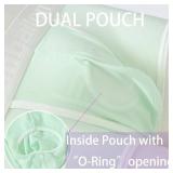 SUMABA Mens Sexy Boxer Briefs See Through Mesh Boxer Briefs Underwear for Men Fly Front Opening Dual Pouch Low Rise Breathalbe Lingerie Mint Green Sheer Trunks Underwear - Medium