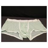 SUMABA Mens Sexy Boxer Briefs See Through Mesh Boxer Briefs Underwear for Men Fly Front Opening Dual Pouch Low Rise Breathalbe Lingerie Mint Green Sheer Trunks Underwear - Medium