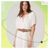 JASGOOD 3 Pack Straw Woven Belt Elastic Stretch Rattan Buckle Waist Belt Women Skinny Raffia Dress Waist Band(Beige+Strip+Light Brown)