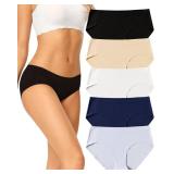 voenxe Seamless Underwear for Women,Hipster No Show Ladies Panties Line,Breathable Stretch Bikini,Invisible Workout Briefs,Comfortable Soft Undies,Gym Underpants, 5 Pack, S