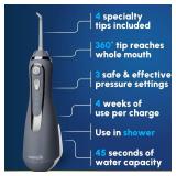 Waterpik Cordless Advanced 2.0 Water Flosser For Teeth, Gums, Braces, Dental Care With Travel Bag and 4 Tips, ADA Accepted, Rechargeable, Portable, and Waterproof, Gray WP-587, Packaging May Vary