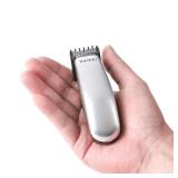 KEMEI Mini Hair Trimmer Compact, Portable Cordless Clipper for Men and Women, Precision Haircut and Shaving Tool Silver, Battery Powered and Travel Friendly