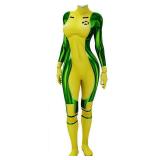 Hryuiew Rogue Costume Women Jumpsuit Superhero Rogue Cosplay Bodysuit Outfit with Headband and Wig Halloween Full Set (Green(only bodysuit), 2X/3X)