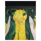 Hryuiew Rogue Costume Women Jumpsuit Superhero Rogue Cosplay Bodysuit Outfit with Headband and Wig Halloween Full Set (Green(only bodysuit), 2X/3X)