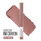 Maybelline Super Stay Ink Crayon Lipstick Makeup, Precision Tip Matte Lip Crayon with Built-in Sharpener, Longwear Up To 8Hrs, Trust Your Gut, Mauve Nude Pink, 1 Count