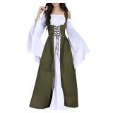 Womens Medieval Dress Medieval Costume Women Renaissance Outfit Women Renaissance Corset Black Dress, L