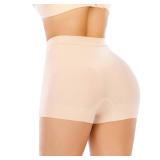 Werena Seamless Shaping Boyshorts Panties for Women Tummy Control Shapewear Slip Shorts Under Dress Underwear (Basic Beige,M)