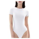 PUMIEY Bodysuits for Women Dupes Body Suit Splashed White Small