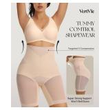 Vertvie Shapewear for Women Tummy Control High Waisted Shapewear Shorts Targeted Compression Body Shaper Bathroom Friendly(Nude,Small)