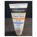 Neutrogena Clear Face Sunscreen Lotion for Acne-Prone Skin, Broad Spectrum SPF 50 Facial Sunscreen for Oily Skin, Oil-, Fragrance- & Oxybenzone-Free Water Resistant Sunscreen, 3 fl. oz