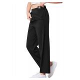 Deyeek Post Surgery Tear Away Pants Women 2 Side Snaps Wide Leg Sweatpants Adaptive Pants for Hip Surgery Recovery Women Black, L