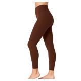 SATINA Brown Leggings for Women - High Waisted Brown Tights for Women - Buttery Soft Full Length Tummy Control Legging - Stretchy, Comfortable, and Non-See Through, XL
